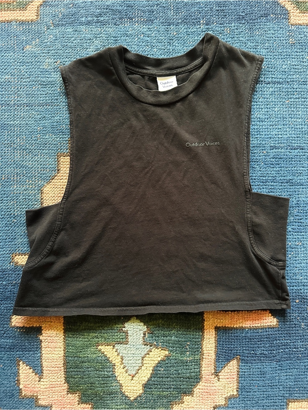 Outdoor Voices Black Crop Muscle Tank